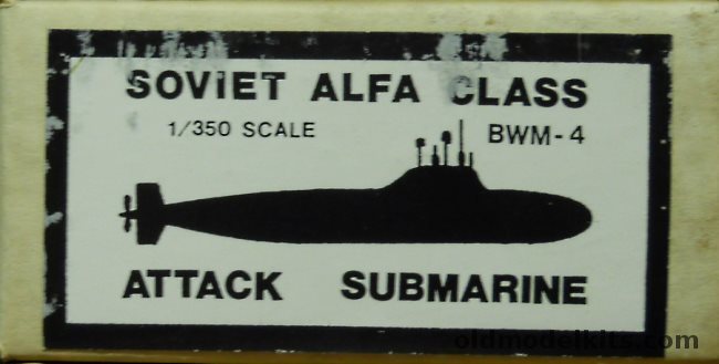 Blue Water Navy 1/350 Soviet Alfa Class Nuclear Attack Submarine, BWM-4 plastic model kit